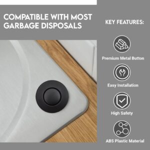 Strictly Sinks Garbage Disposal Air Switch – Sink Top Garbage Disposal Button for Kitchen Sink, Black Air Switch for Garbage Disposal (1-3/4 x 1-3/4 x 1 Inch)