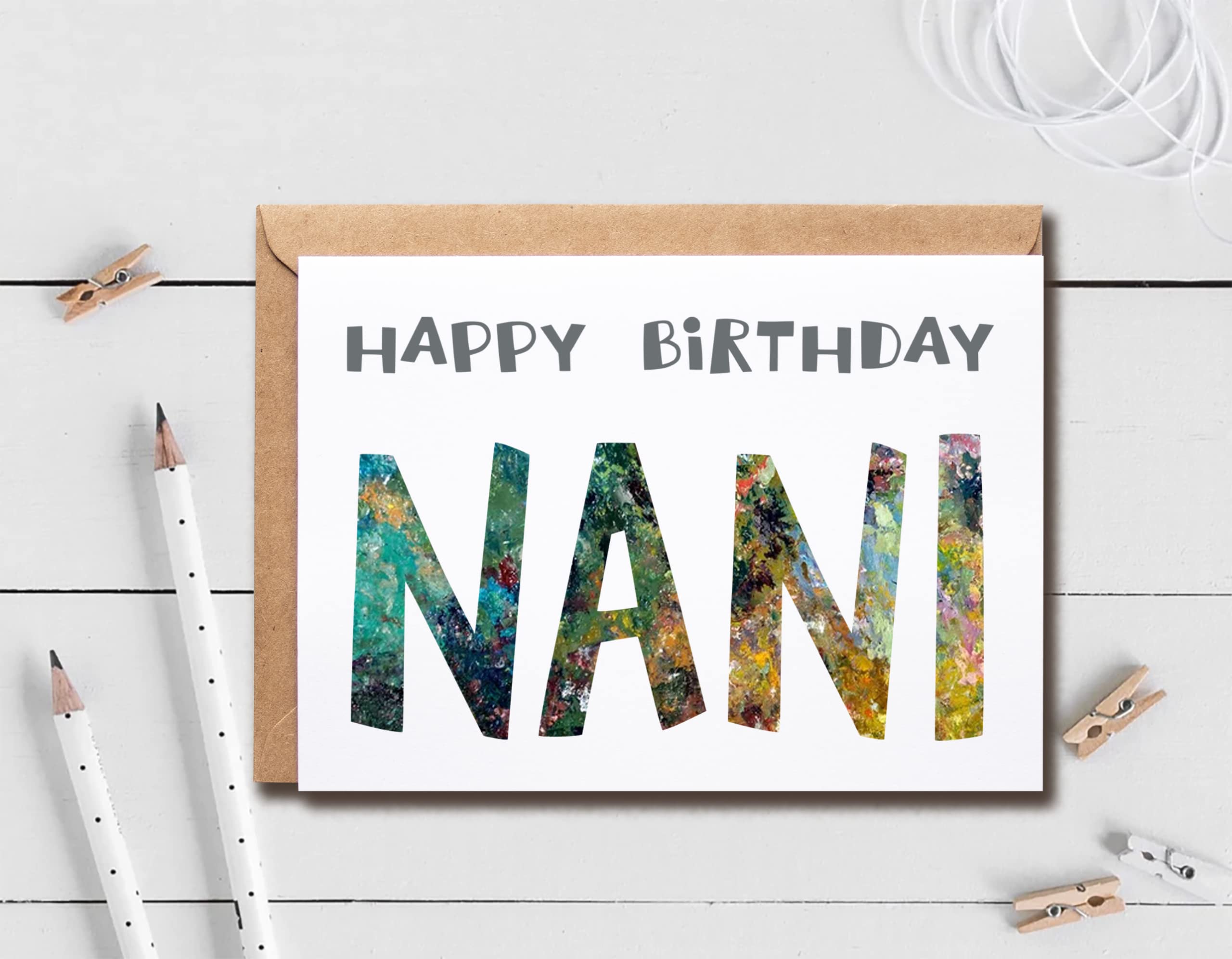 Happy Birthday Nani - Nani Birthday Card - Nani Card - Card For Nani Modern - Nani Birthday Card - Card For Nani