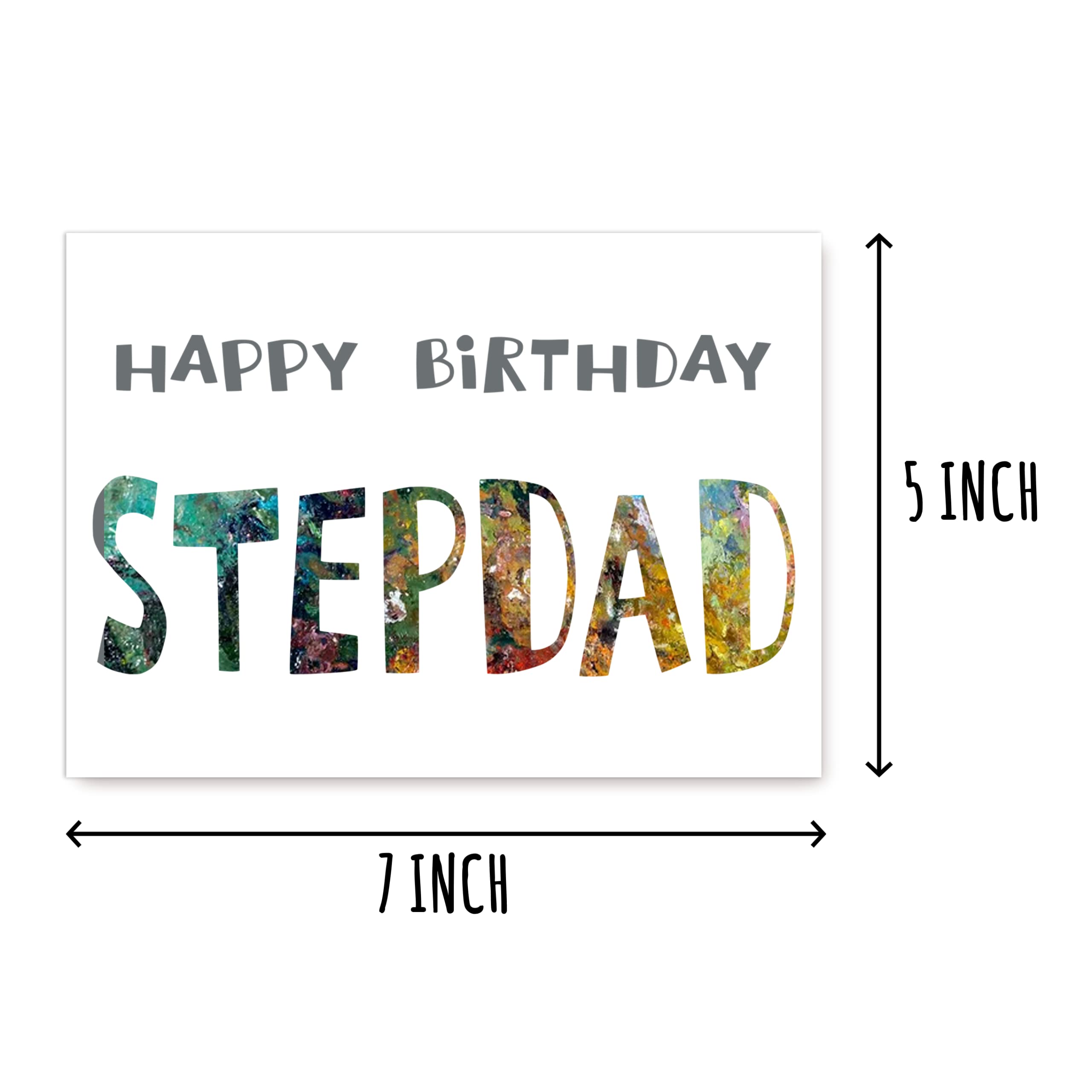 Happy Birthday Stepdad - Stepdad Birthday Card - Stepdad Card - Card For Stepdad Modern - Stepdad Birthday Card - Card For Stepdad