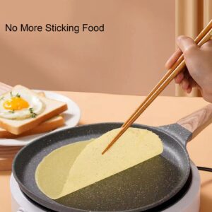 Crepe Pan, Nonstick Dosa Pan Aluminium Alloy Tortilla Pan Pancake Skillet with Wood Handle for Gas Stove Induction Cooker(20cm/7.84in)