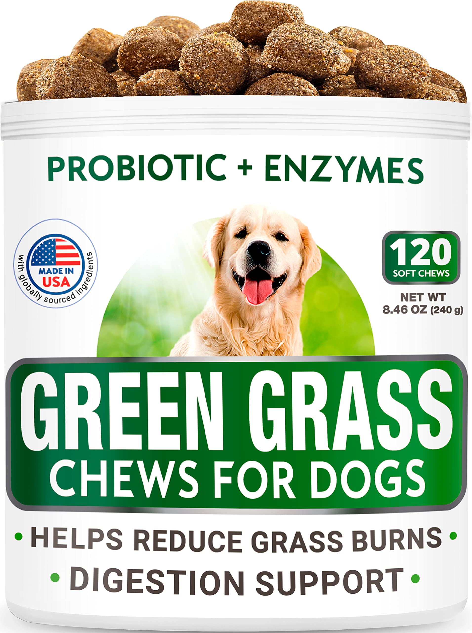 Hemp + Glucosamine + Grass Treatment for Dog Urine Bundle - Joint Pain Relief + Grass Restore - Hemp Oil, Chondroitin w/MSM, Omega 3 + Probiotics - Hip & Joint Supplement + Pee Lawn Repair - 240 Chews