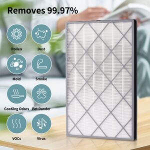 HE601 Replacement Filter For Shark Air Purifier 6 Fan (HE601 & HE602)，Compatible With Shark HE601 Air Purifier Filter Replacement, H13 True HEPA Filter, 2 Pack Part # HE6FKPET HE6FKPRO HE6FKBAS