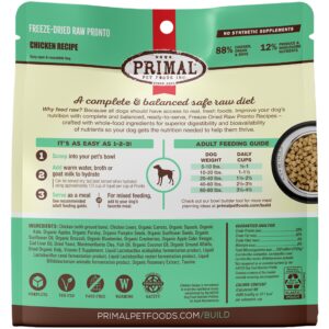 Primal Freeze Dried Dog Food Pronto, Chicken; Scoop & Serve, Complete & Balanced Meal; Also Use As Topper or Treat; Premium, Healthy, Grain Free, High Protein Raw Dog Food (7 oz)