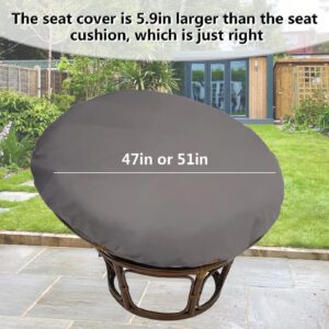 TDHLW Papasan Chair Cushion Covers Only, Outdoor Indoor Cushion Waterproof Slipcover for Papasan Chair Cushion, Removable Zippered Papasan Cushion Cover,Waterproof Dark Gray,Fits a 51-55 Inch