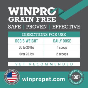 WINPRO Dog Probiotic Powder Meal Topper, Spray Dried Plasma with Prebiotics and Probiotics for Digestive Support and Gut Health for Dogs, All Breeds, Ages, and Sizes, 60 Scoops, Made in USA