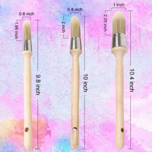 Trim Painting Tool, 3 Packs with 0.6Inch, 0.75Inch, 1Inch Small Paint Brushes for Walls, Touch Up, Edge Painting Tool, Round Paint Brush for House Wall Edges, Trim Paint Brushes