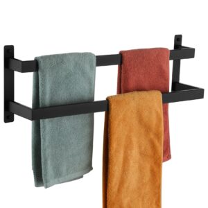 kokosiri towel bars black bath towel holders 24-inch bathroom 2-tiers ladder towel rails wall mounted towels shelves rack stainless steel, b5008bk-l24