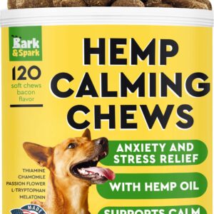 Hemp + Glucosamine + Calming Treats for Dogs Bundle - Joint Pain Relief + Anxiety Relief - Hemp Oil + Chondroitin, w/MSM + Omega 3 - Hip & Joint Supplement + Stress Relief - 240 Chews - Made in USA