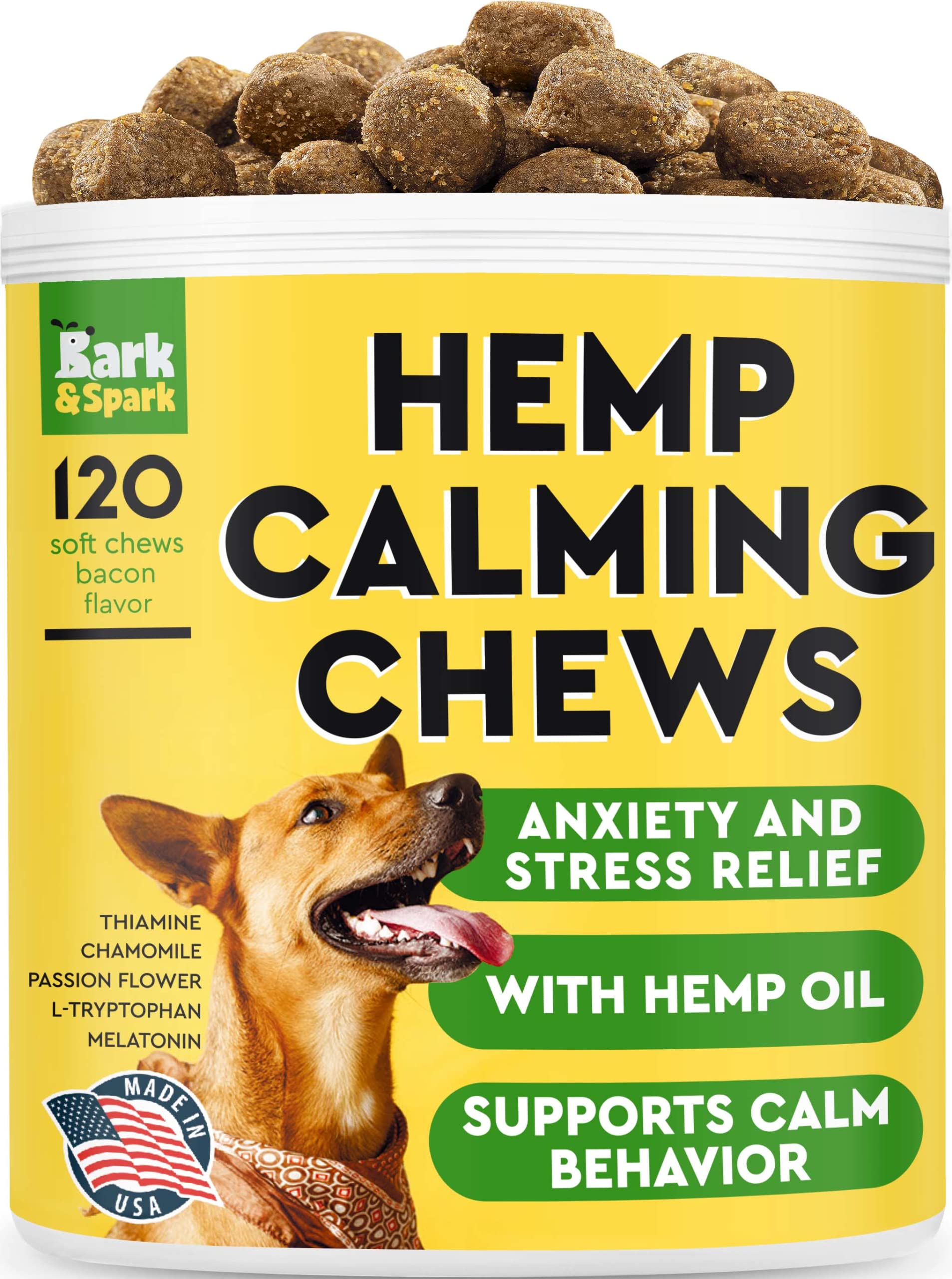 Hemp + Glucosamine + Calming Treats for Dogs Bundle - Joint Pain Relief + Anxiety Relief - Hemp Oil + Chondroitin, w/MSM + Omega 3 - Hip & Joint Supplement + Stress Relief - 240 Chews - Made in USA