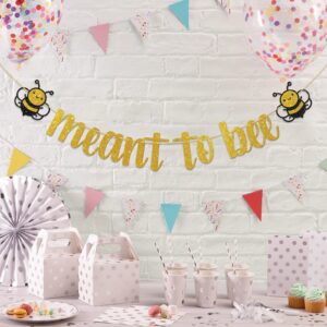 Dalaber Meant to Bee Banner, Bumble Bee Theme Birthday/Baby Shower/Wedding/Bridal Shower/Engagement Party Decoration, Vow Renewal Party Decor Banner Photo Booth Props