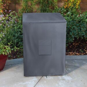 Dalema Outdoor Deep Freezer Cover,Heavy Duty 600D 100% Waterproof Chest Freezer Cover,Freezer Covers for Outside 5.0 Cubic Chest Freezer,Top Can Be Opened by Zipper(28"W x 23"D x 34"H,Grey)