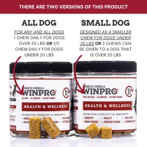 WINPRO Pet Health & Wellness Chews for Small Dogs, 60 Soft Chews, Plasma Powered, Grain Free Supplement for Small Dogs Providing Vitality and Immunity Support