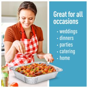 Disposable Aluminum Pans With Lids, 9x13 (10pc) And 8x8 Square (10pc) Combo Set, Disposable Baking and Cake Pan (Pack of 20)