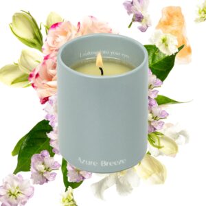 Flower Candle - Floral Scented Candle, Poem Inscription, 45-Hours Long-Burning (7.8 Oz), Bluebell Candle, Natural Essential Oils, Ideal Gift for The Holidays & Home Decor