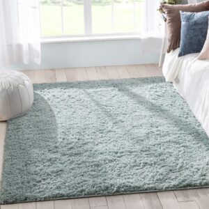 well woven emerson plain shag seafoam green textured area rug (3'11" x 5'3")