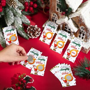 Sabary 50 Pcs Christmas Scratch off Game for Christmas Party Christmas Scratch off Cards Naughty or Nice Holiday Scratch off Cards Santa Claus Festive Raffle Tickets for Adults Xmas Party Favors