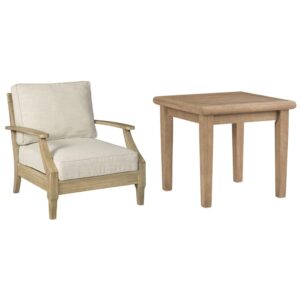 signature ashley clare view lounge chair + gerianne end table outdoor furniture set