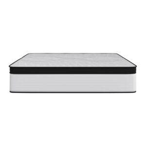 Flash Furniture Capri Comfortable Sleep 12" Hybrid Pocket Spring and Foam Mattress in a Box, Extra Firm Foam Pocket Spring Hybrid Mattress, Queen