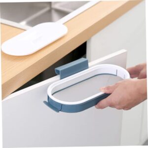 Garbage Bag Holder Trash Bag Hanging Bracket Waste Bin Hanger Organizer for Kitchen Cupboard Door Dark Blue