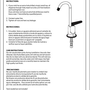 Westbrass CO132-20 6" Touch-Flo Style Pure Cold Water Dispenser Faucet Kit with Filter, 2-Pack Replacement Cartridges, Kitchen Sink Basket Strainer & Waste Disposal Trim Set, Stainless Steel