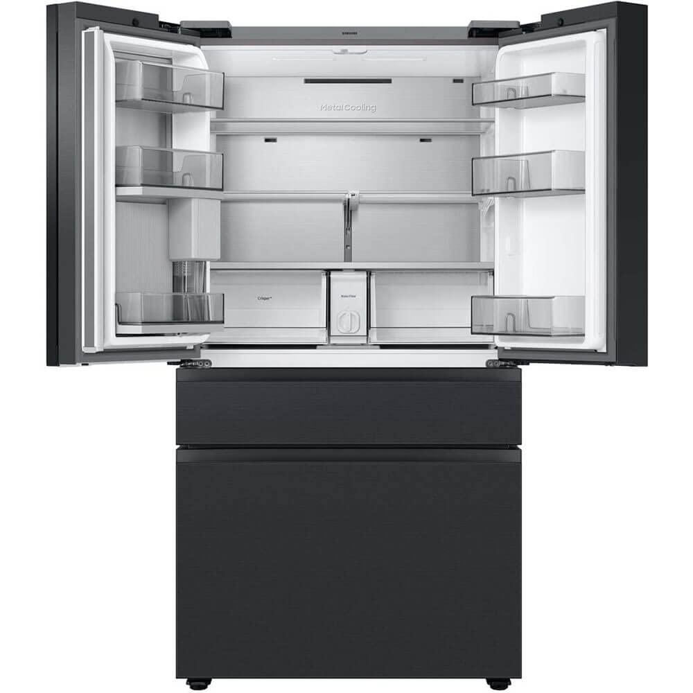 SAMSUNG RF23BB89008M 23 Cu. Ft. Bespoke Charcoal Glass Top/Matte Black Steel Bottom 4-Door Counter Depth French Door Sm