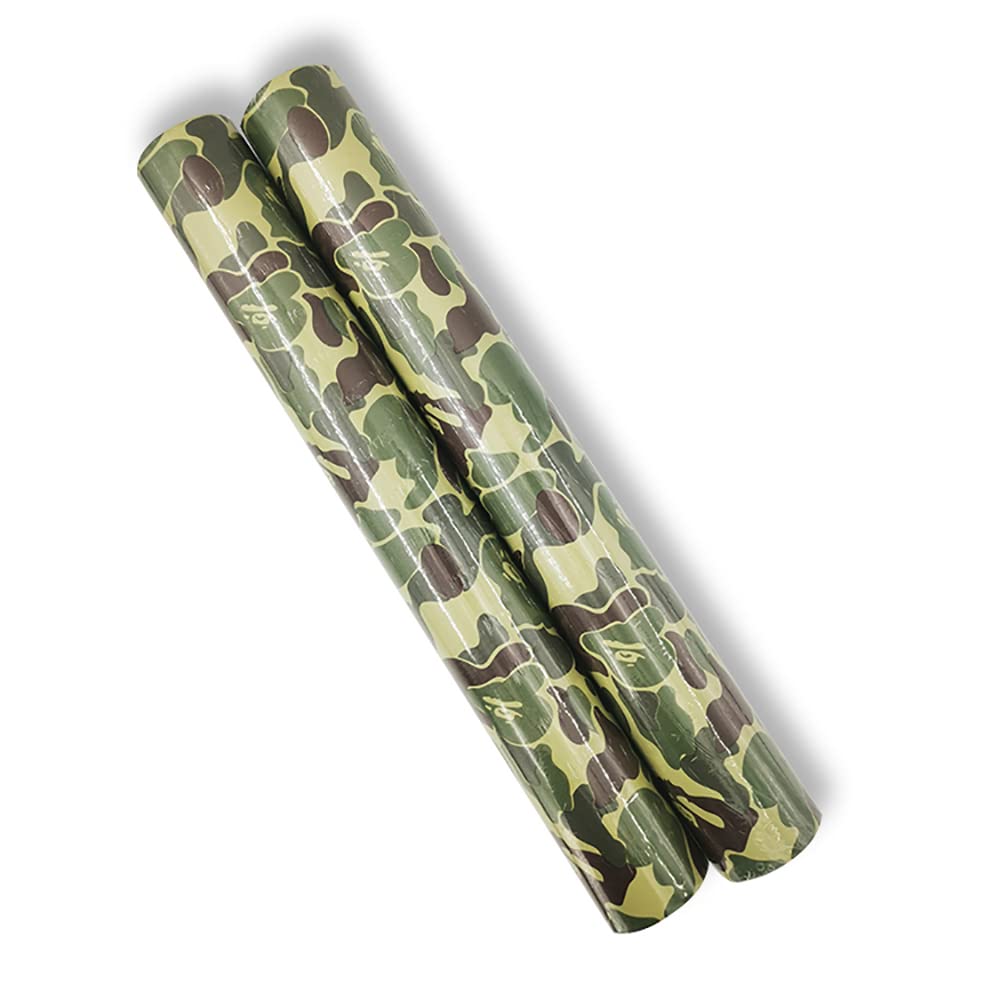 Self-Adhesive Vinyl Green Camouflage Contact Paper Peel and Stick Camouflage Wallpaper for Walls Cabinets Furniture Door Classroom Arts Crafts Removable 17.7x117 Inches