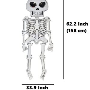 62.2" Skeleton Halloween Helium Balloons - Jumbo Skull Foil Balloon for Spooky Halloween Decoration Party Supplier 2pcs