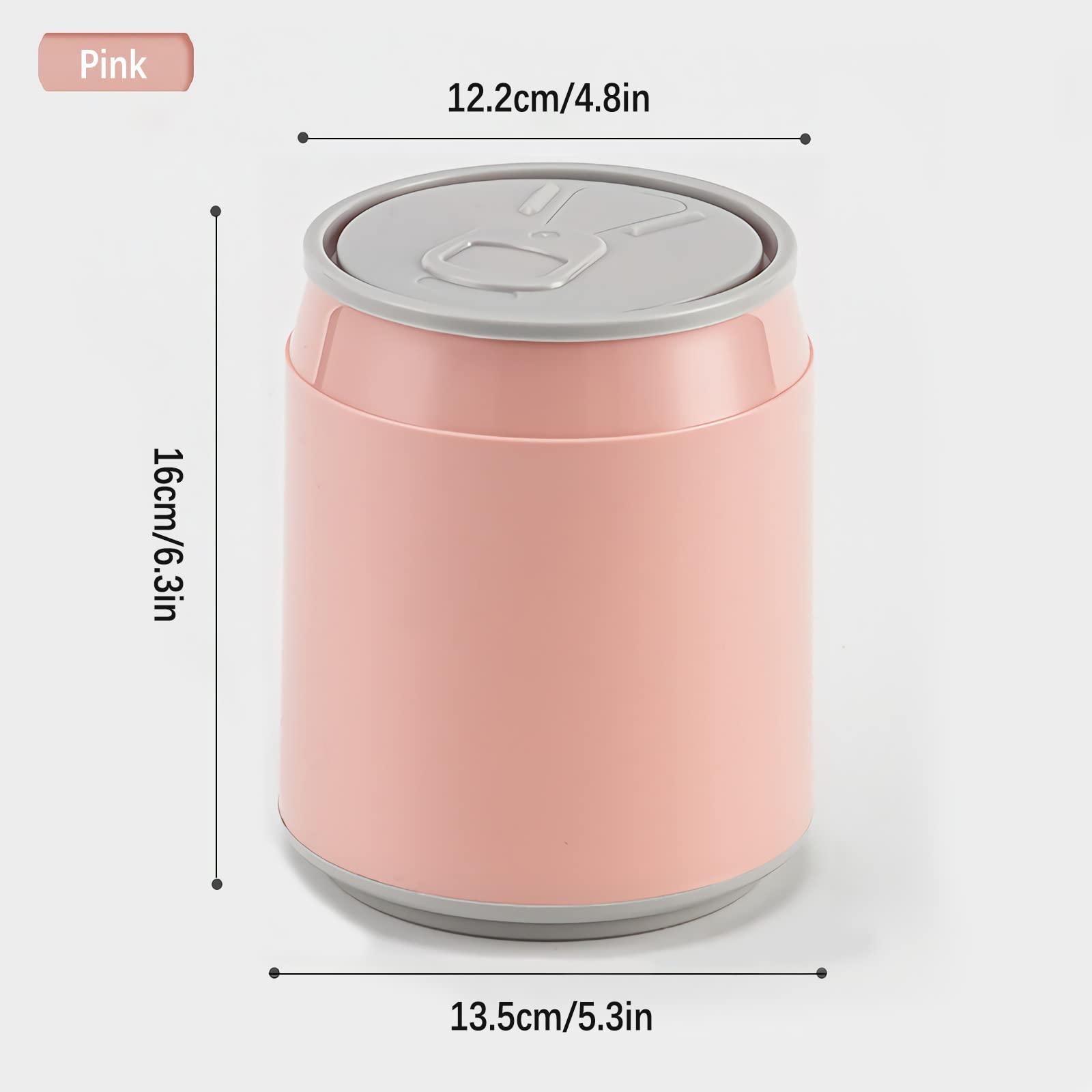 LtyTz Mini Countertop Trash Can , Waste Can with Press Type Lid, 1.8 L / 0.47 Gal Wastebasket Trash Can Dispenser, Mini Bin for Coffee Table, Bathroom Vanity Top (Pink)