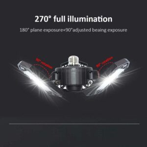 LED Garage Light - 6000 Lumen 2800K Warm White 60W, Three Leaf Led Garage Ceiling Lights -1 Pack