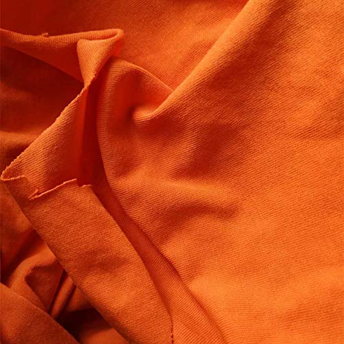 Orange Stretch Spandex T Shirt Knit Fabric Solid Cotton Spandex Knitting Jersey by The Yard Craft Fabric by Yard DIY Sewing Hobby Fabric for T-Shirt (Vermillion Orange, 1 Yard)