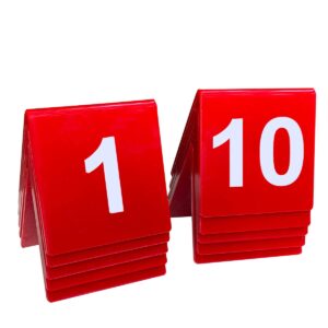 table numbers 1-10 double side white numbers on red acrylic table numbers table tent numbers for wedding reception