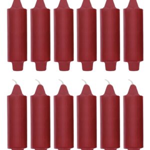 12 Pack Coach Candles Unscented 5" x 1½" with 7/8" Base to Fit Traditional Candle Holders Including The Booklet Candle Factoids Trivia & Safety Guidelines Made in The USA (Burgundy)