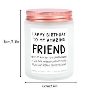 Happy Birthday Gifts for Friends Friendship Gift Funny Gift for Women Birthday Gifts for Best Friend, Coworker, Bestie Present Lavender Candle Gift for Mom, Christmas, Mothers Day Present