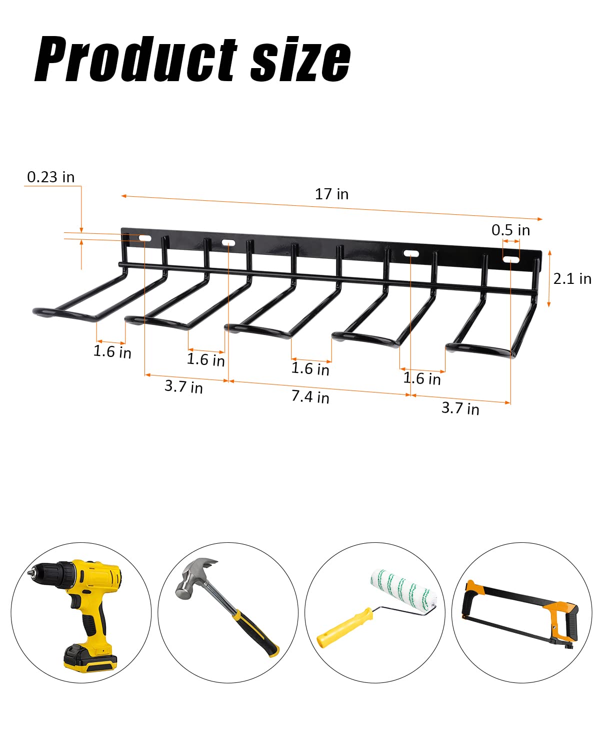 WellMall Power Tool Organizer Holder - Wall Mount Style for Power Tool Drill as Heavy Duty Tool Shelf & Tool Rack with Compact Design, Great as Tool Utility Shelves (2 Pack)