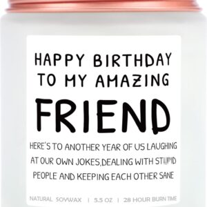 Happy Birthday Gifts for Friends Friendship Gift Funny Gift for Women Birthday Gifts for Best Friend, Coworker, Bestie Present Lavender Candle Gift for Mom, Christmas, Mothers Day Present