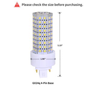 TSEXES Gx24q LED Light Bulb,4-Pin Light Bulb,13W PL-C Recessed Lamp Replacement 26W Fluorescent Light Bulb,4100K,4-Pack