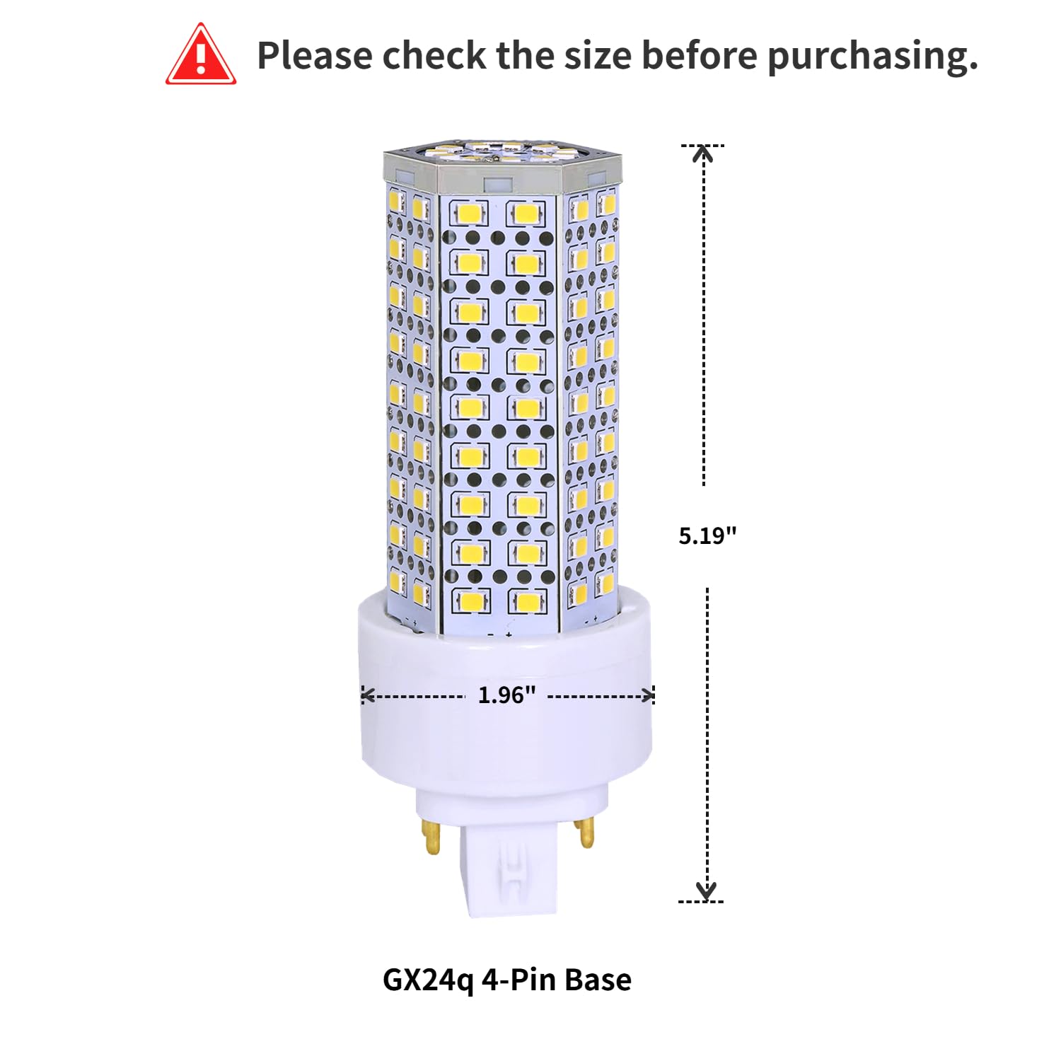 TSEXES Gx24q LED Light Bulb,4-Pin Light Bulb,13W PL-C Recessed Lamp Replacement 26W Fluorescent Light Bulb,4100K,4-Pack