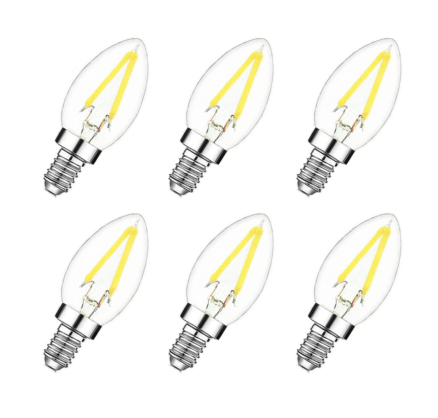 C7 LED Night Light Bulbs,15 Watt LED Night Light Bulb Equivalent,1.5W Led Bulbs, Mini Candelabra E12 Base For Christmas Light String Retro,Himalayan salt lamp, night light lamp,Non-Dimmable 6pack