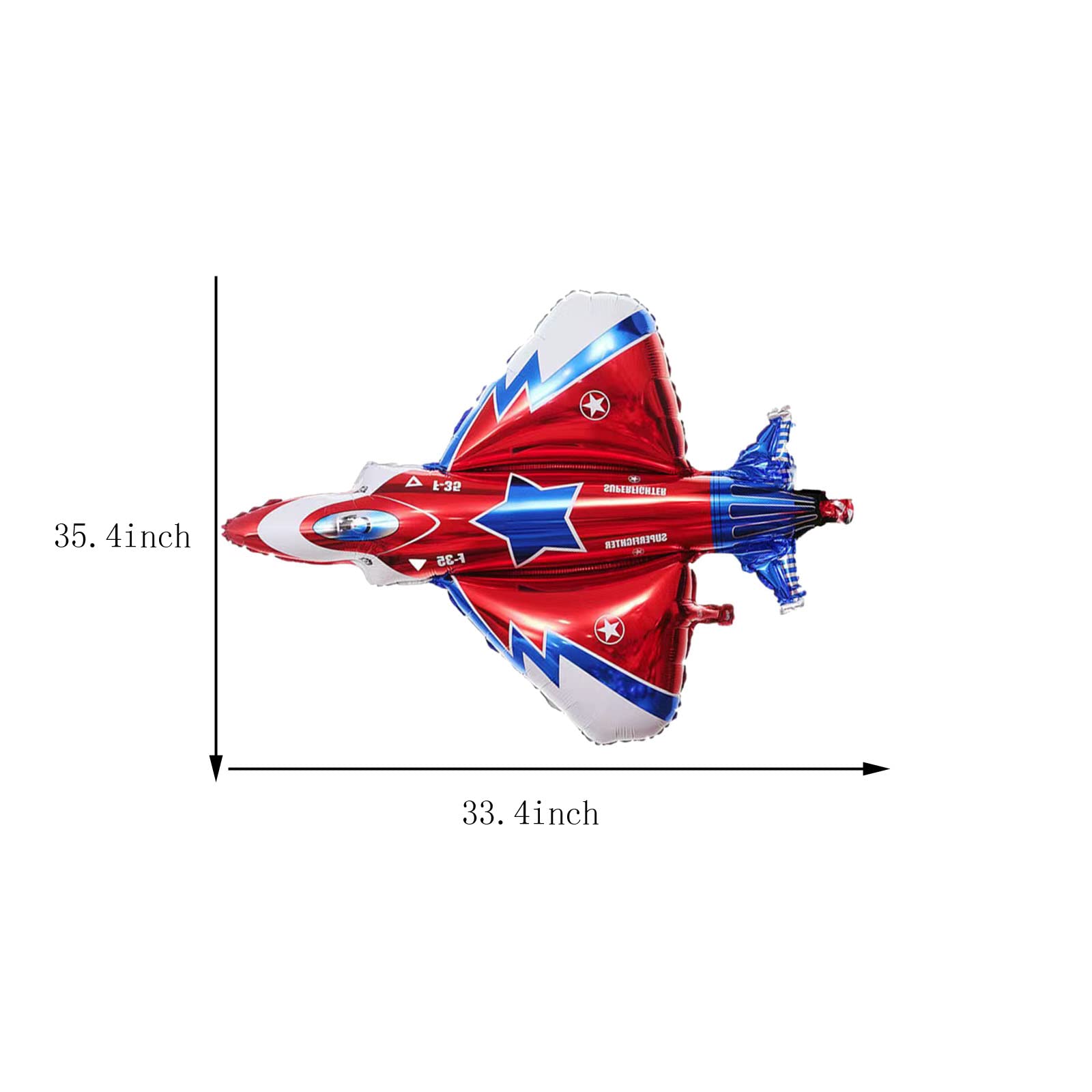 Large Fighter Jet Airplane Balloons Cartoon Flying Party Happy Birthday Banner Star Foil Balloon for Boys Girls Kids 1st 2nd 3rd 4th Birthday Baby Shower Party Supplies Decorations