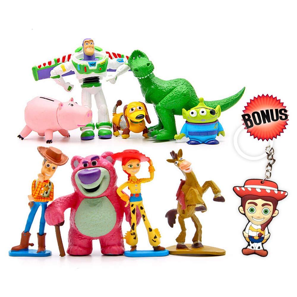 Pantyshka Story Cake Toppers – Pack of 9 Figurines – Premium Quality Birthday Party Favors Including Woody, Buzz Lightyear, Jessie, Lotso, Bullseye, Rex, Alien, Slinky, Hamm