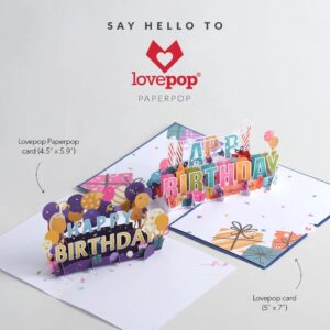 Lovepop Happy Birthday Present Pop-Up Card – Birthday Card with Pop-Up Gift – Handcrafted 3D Pop-Up Greeting Card – Birthday Card, 3.9 x 5”