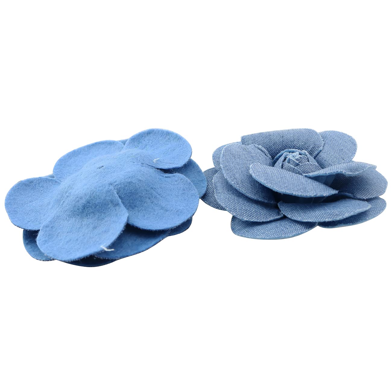 LQ Industrial 6pcs Denim Flower Cloth 3 Sizes Fabric Flower for Clothes Decoration DIY Crafts Supplies Scrapbooking