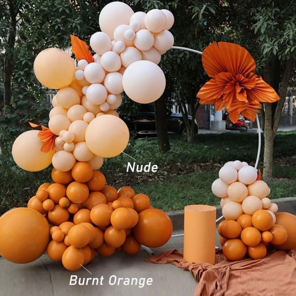 102Pcs Burnt Orange Balloons Garland Dark Orange Balloon Arch Kit Different Sizes 18 12 10 5 Inch Matte Latex Ballons For Thanksgiving Boho Baby Shower Harvest Halloween Fall Party Decorations