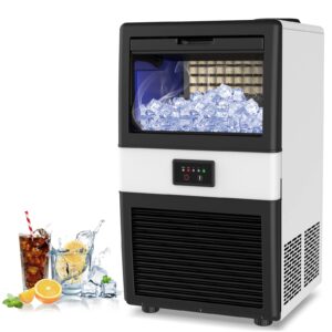 lifeplus commercial ice maker machine, 70lbs/24h under counter ice maker w/ 10lbs ice bin, 32 ice cubes/cycle, 2 water inlet modes, self clean, etl & fda, ideal for bar, office, coffee shop