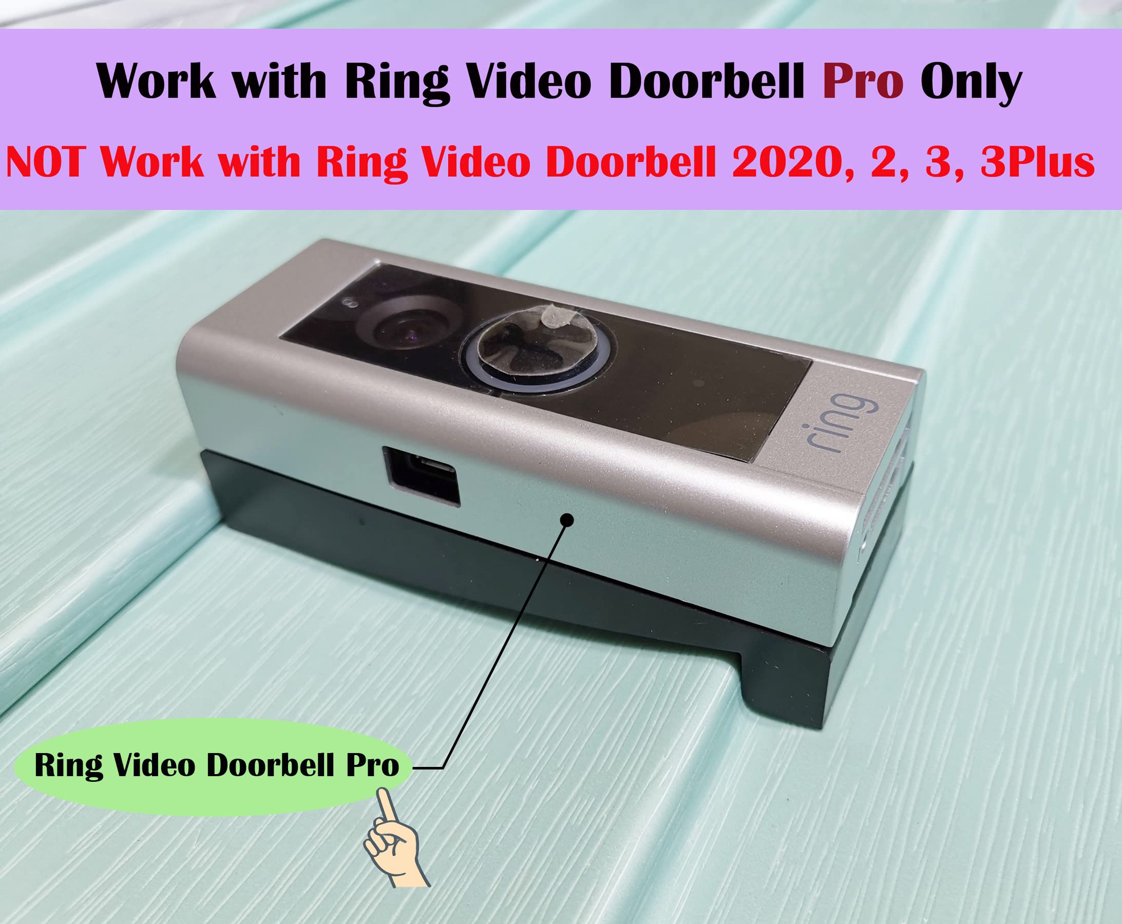 Vinyl Siding Mount Compatible with Ring Video Doorbell Pro, [Only for Pro Version] (4" Standard Vinyl Siding Only,Not for Dutchlap Siding)