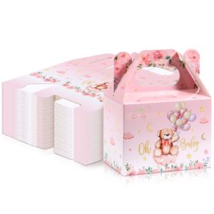 36 Pieces Bear Baby Shower Party Favor Boxes Cute Bear Treat Boxes Paper Candy Cookies Box Decoration for Baby Shower Party Supplies Gender Reveal Bear Themed Birthday Party Decor (Pink)