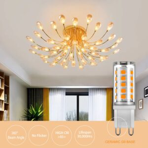 ATA 6 Pack G9 LED Bulb T4 Chandelier Light Bulbs 4W Natural White 6000K, (40W Halogen Replacement) G9 Bi Pin Ceramic Base, 120V AC 360°Beam Angle 450LM for, Barthroom Lamp, Crystal Wall Lamp