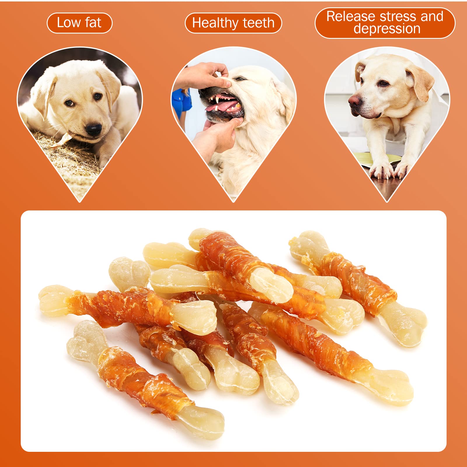 UrbanX HealthyBones Rawhide Free Healthy Foods for Coton de Tulear and Other Small Companion Dogs, Chicken Wrapped Sticks Dog Foods, Soft Chewy Foods for Training Rewards, 7 Count