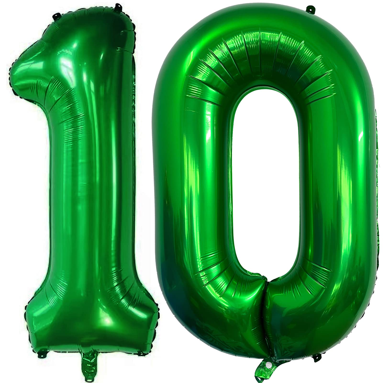 Number 10 Dark Green Balloons 40 Inch Giant Green 10 Numer Foil Helium Balloons for 10th Green Birthday Party Supplies 10th Anniversary Events Decorations