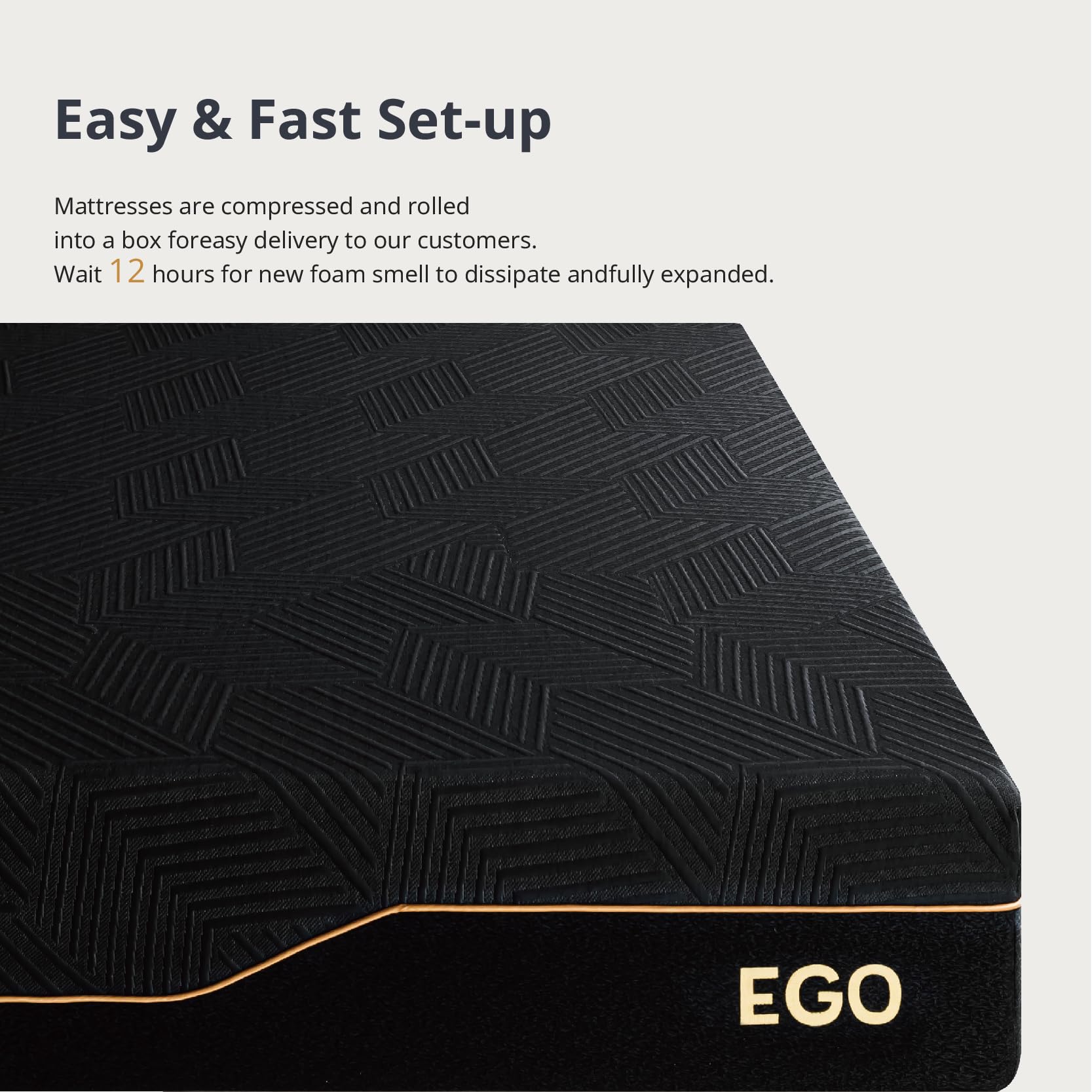 EGOHOME 14 Inch California King Memory Foam Mattress for Back Pain, Cooling Gel Mattress Bed in a Box, Made in USA, CertiPUR-US Certified, Therapeutic Medium Mattress, 72x84x14 Black